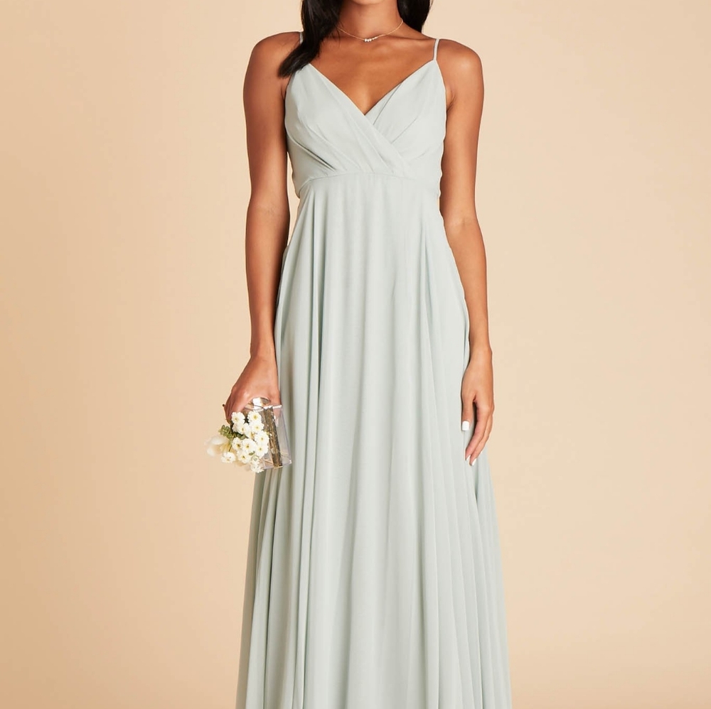 Birdy Grey Kaia Chiffon Bridesmaid Dress Sage M
